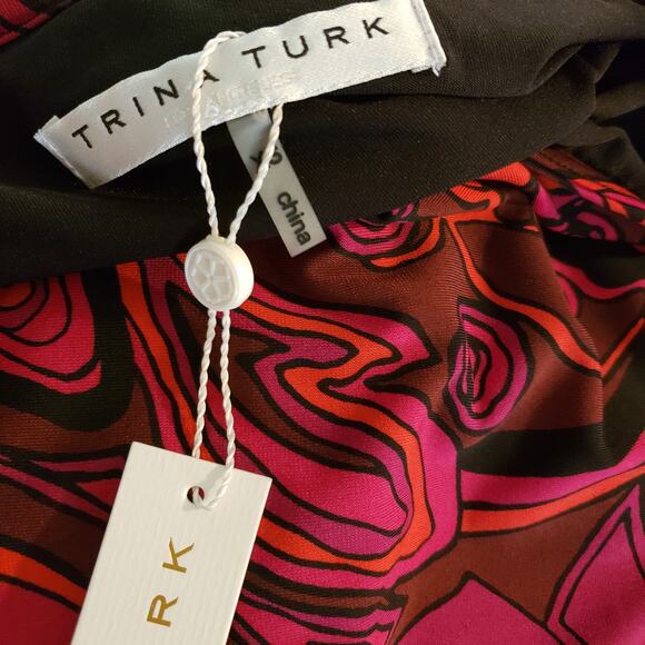 NWT Trina Turk Psychedelic Floral Print Shift Dress Sz XS - Picture 7 of 9